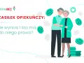 Para starszych osób, monety i tekst "ZASIŁEK OPIEKUŃCZY: ile wynosi i kto ma do niego prawo?".