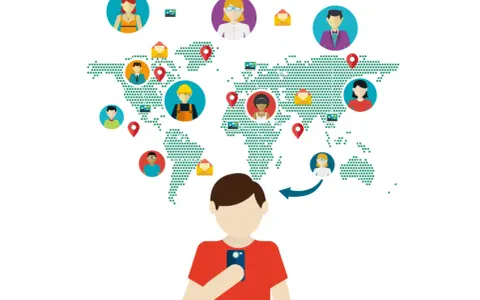 Globalne połączenia ludzi na mapie świata. To jest właśnie networking – budowanie relacji online.