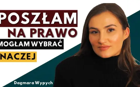 Młoda kobieta opowiada o swoich studiach prawniczych. Napisy: "Poszłam na prawo, mogłam wybrać inaczej".