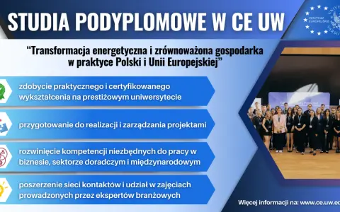 Studia podyplomowe w CE UW: zdobycie praktycznego wykształcenia, przygotowanie do projektów, rozwój kompetencji i poszerzenie kontaktów.