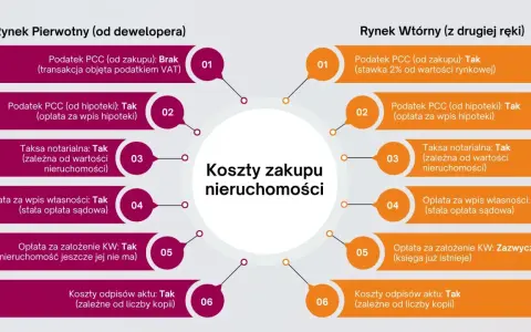 Porównanie kosztów zakupu mieszkania na rynku pierwotnym i wtórnym, w tym podatek od kupna mieszkania.