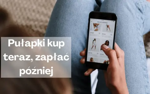 Kasa zapomogowo pożyczkowa: kup teraz, zapłać później. Kobieta przegląda ubrania w aplikacji mobilnej.