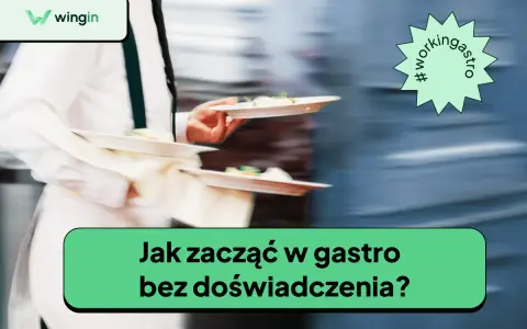 Zwinny kelner z tacami pełnymi jedzenia. Jak zacząć w gastro bez doświadczenia?