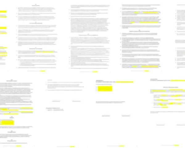 Strony dokumentu z zaznaczonymi fragmentami tekstu, zawierające m.in. "umowa ramowa".