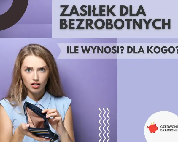 Zasiłek dla bezrobotnych 2025: ile wynosi i dla kogo? Młoda kobieta z pustym portfelem wyraża zdziwienie.