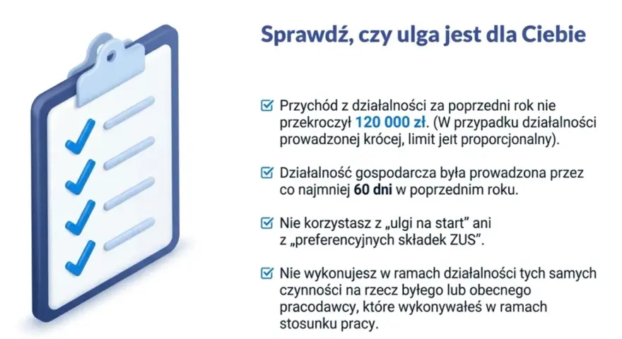 Lista kontrolna do sprawdzenia, czy przysługuje Ci mały ZUS.
