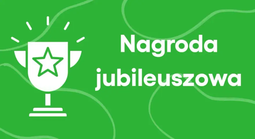 Biały puchar z gwiazdą symbolizuje nagrodę jubileuszową za 15 lat pracy.