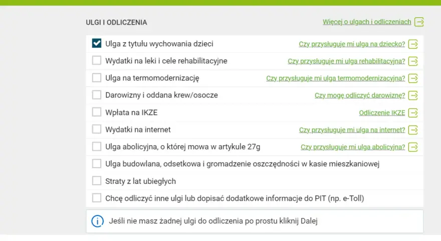 Ulga z tytułu wychowania dzieci, wydatki na leki, termomodernizację, darowizny, IKZE, internet, ulga abolicyjna, budowlana, straty z lat ubiegłych – to ulga dla młodych i nie tylko.